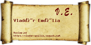 Vladár Emília névjegykártya